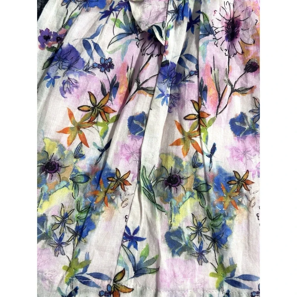 Tutu Du Monde Eden Dress Girls 3-6 Months Watercolor Summer Floral Lined Ruffled
